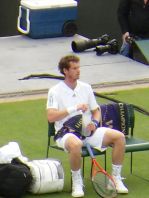 Wimbledon Tennis- Andy Murray sitting down